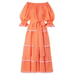 FLORA SARDALOS
Amorgos belted ric rac-trimmed cotton-voile maxi dress