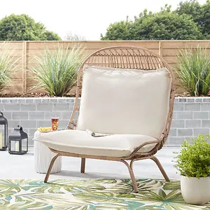 Better Homes & Gardens Willow Wicker Patio Cuddle Chair