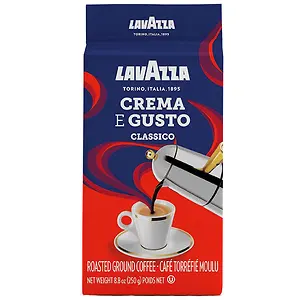 Lavazza Crema E Gusto Ground Coffee Blend, Dark Roast, 8.8Oz, 4-Pack
