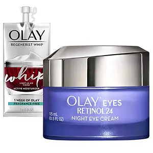 Olay Regenerist Retinol 24 Night Eye Cream + Whip Face Moisturizer