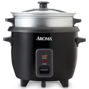 Aroma 6-Cup Rice Cooker And Food Steamer 1.5Qt
