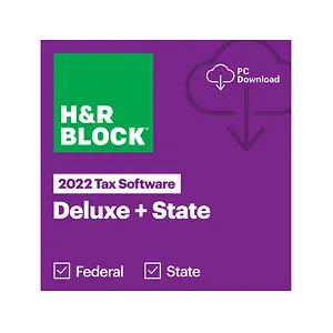 H&R Block 2022 Deluxe + State Win Tax Software Digital