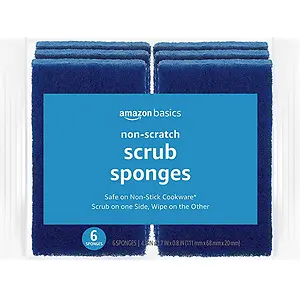 Amazon Basics Non-Scratch Sponges, 6-Pack