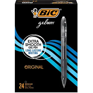 BIC Gel-ocity Original Black Gel Pens 0.7mm, 24CT