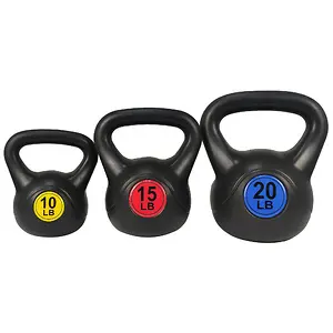 BalanceFrom Wide Grip Kettlebell Exercise Fitness Weight Set 3-Pcs