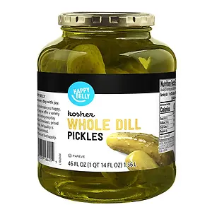 Amazon Brand - Happy Belly Kosher Whole Dill Pickles, 46 Ounce