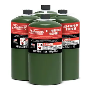 Coleman All Purpose Propane Gas Cylinder 16 oz, 4-Pack