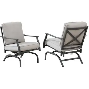 Amazon Brand Ravenna Home Archer Steel-Framed Deep-Seat Chairs, 2