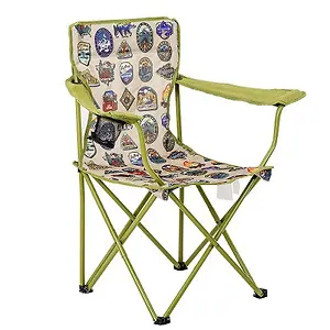 Ozark Trail Camp Chair, Green with Camping Patches