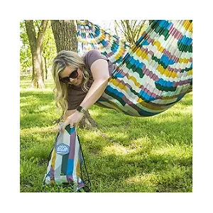 Equip 1 Person Nylon Hammock and Remnants Fabric Drawstring Backpack