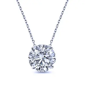 1 Carat Round Cut Moissanite Solitaire Pendant Necklace