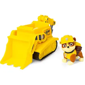 Paw Patrol, Rubbles Bulldozer Vehicle with Collectible Figure