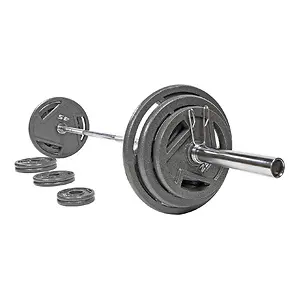 BalanceFrom Cast Iron Olympic Weight 7ft Olympic Barbell 300-Lb