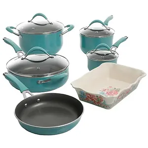 The Pioneer Woman Frontier Speckle Aluminum 10-Pc Cookware Set