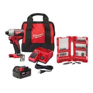 Milwaukee 2850-21XC M18 18V 1/4" Cordless Brushless Impact Driver Kit