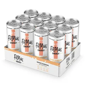 MusclePharm FitMiss Energy Drink Mango Sunshine 12oz, 12 Pack