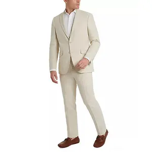 Kenneth Cole Reaction Mens Slim-fit Stretch Linen Solid Suit