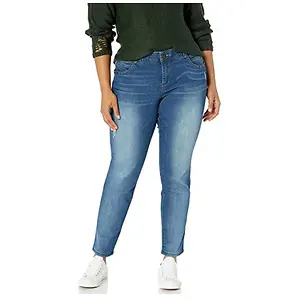 Democracy Women's Plus-Size Ab Solution Straight Leg Jean
