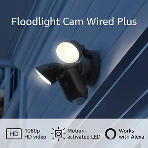 Ring Floodlight Cam Wired Plus w/ Motion-Activated 1080p Video Refurb