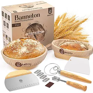 ABIOTO Banneton Bread Proofing Basket Set