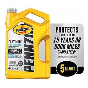 Pennzoil Platinum Full Synthetic 5W-20 Motor Oil 5-Quart