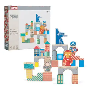 Disney Marvel Wooden Avengers 29-Piece Block Set
