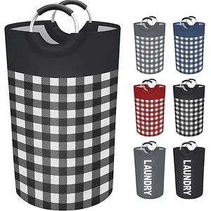 BlissTotes Large Laundry Basket, Black, Large