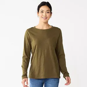 Sonoma Goods For Life Everyday Crewneck Long Sleeve Top