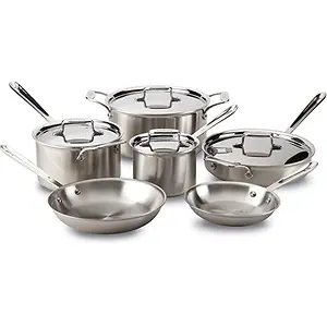 All-Clad D5 5-Ply Brushed Stainless Steel Cookware Set 10 Piece