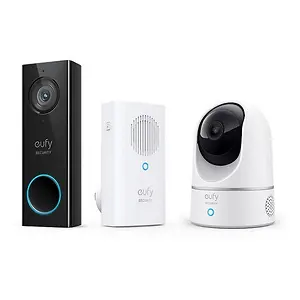 Eufy Security Wired 2K Video Doorbell + Indoor Cam Pan & Tilt Bundle