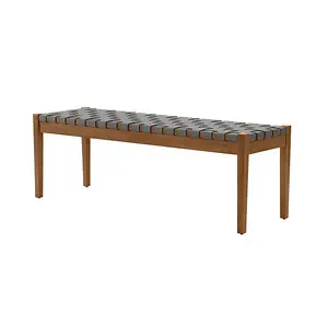 StyleWell Brickmore Gray Woven Dining Bench