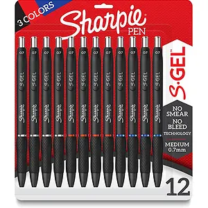 SHARPIE S-Gel, Gel Pens, Medium Point (0.7mm), Assorted Colors