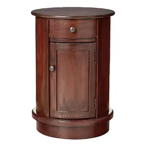 Decor Therapy Keaton Traditional Round Side Storage End Table