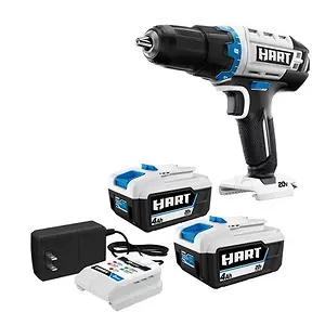 HART 20-Volt 2-Pack 4Ah and Charger Starter Kit & Drill Driver