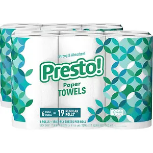Presto! Flex-a-Size Paper Towels, Huge Roll, 12 Count