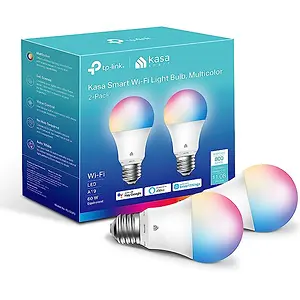 Kasa KL125P2 Smart Light Bulbs A19 9W 800 Lumens 2-Pack