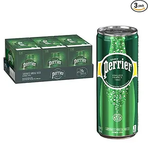 Perrier Sparkling Water, 11.15 Fl Oz Cans, 8 count (Pack of 3)