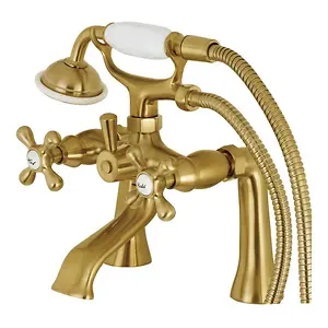 Kingston Brass KS268SB Deck Mount Clawfoot Tub Faucet w/Hand Shower