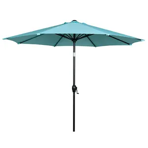 Mainstays 9ft Aqua Round Outdoor Tilting Market Patio Umbrella