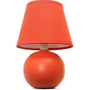 Simple Designs LT2008-ORG Mini Ceramic Globe Table Lamp