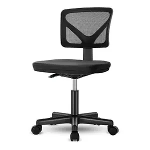 Sweetcrispy Armless Low-Back Mesh Desk Chair