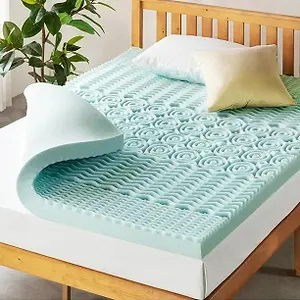 Mellow 4-inch 5-Zone Cooling Gel Memory Foam Mattress Topper