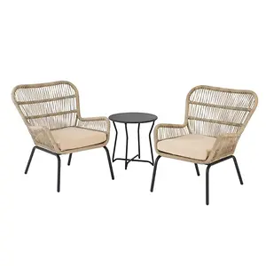Mainstays Adina Bay Outdoor Patio Furniture 3 Piece Wicker Chat Set