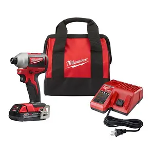 Milwaukee M18 18-V Li-ion Compact 1/4-in Driver Kit w/Battery, Charger