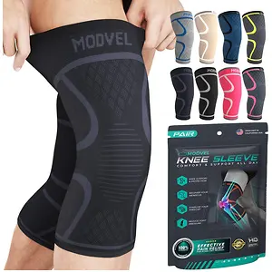 Modvel Knee Compression Sleeve for Knee Pain Relief, 2-pack