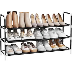 SONGMICS 3-Tier Shoe Rack with Shelves