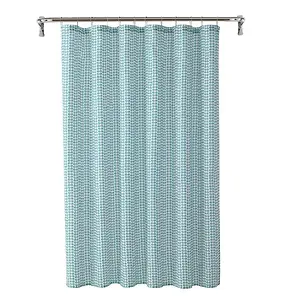 Mainstays Global Cool Water Geometric Polyester Shower Curtain Set