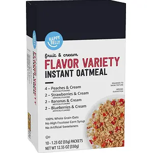 Happy Belly Instant Oatmeal, Fruit & Cream Variety Pack, 10 Count