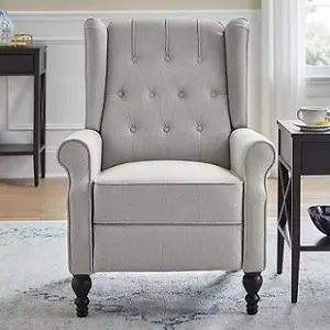 StyleWell Waybrook Upholstered Tufted Wingback Pushback Recliner