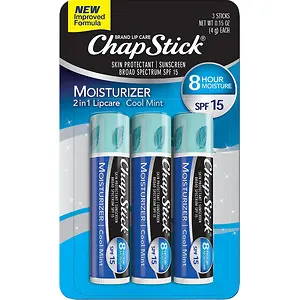 ChapStick Moisturizer Cool Mint Lip Balm Tubes 3 Count